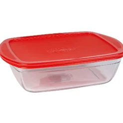 Plat à four rectangulaire en verre avec couvercle^Gifi Outlet