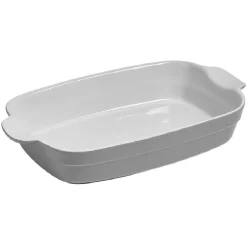 Plat à four rectangulaire avec poignées gris et blanc en grès émaillé^Gifi Hot