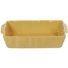 Plat à four rectangulaire jaune moutarde en grès^Gifi Outlet