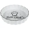 Plat à tarte blanc motif toque noire "From Chief"^Gifi Outlet