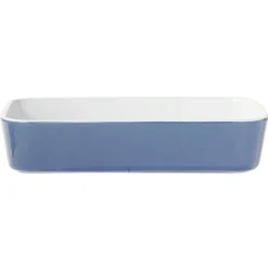 Plat cuisson rectangulaire exterieur bleu interieur blanc 1L 2L x2^Gifi Discount