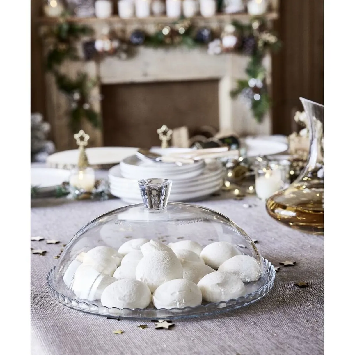 Plat de présentation avec cloche Ø32cm verre transparent^Gifi Outlet