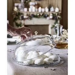 Plat de présentation avec cloche Ø32cm verre transparent^Gifi Outlet