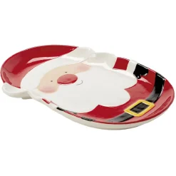 Plat de service Père Noël en céramique^Gifi Discount