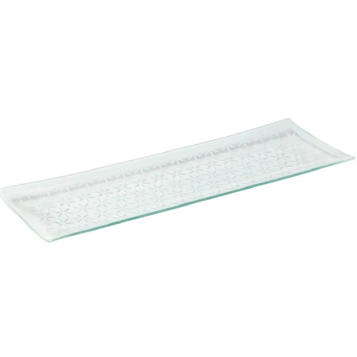 Plat de service rectangulaire blanc motif flocons^Gifi Sale