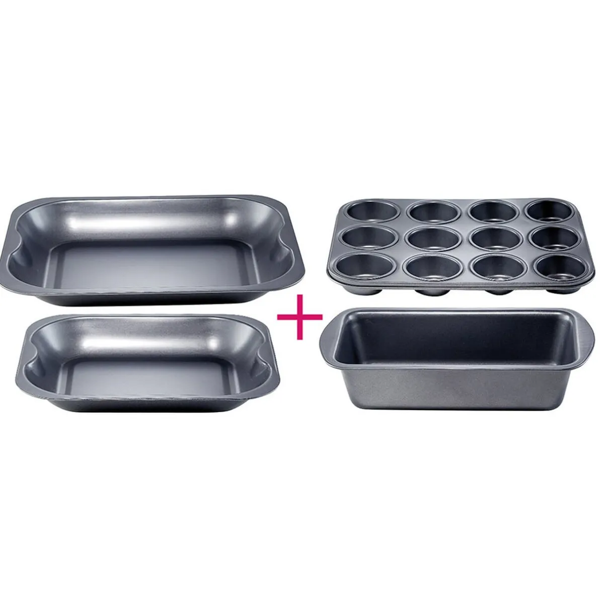 Plat gris carbone en métal x4^Gifi New