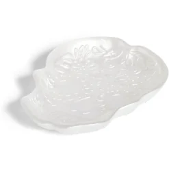 Plat Halloween tête de mort mexicaine en verre blanc 15x11xH2cm^Gifi New