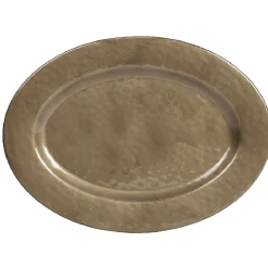 Plat ovale doré noir martelé^Gifi Online