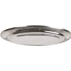 Plat ovale en inox gris^Gifi Sale