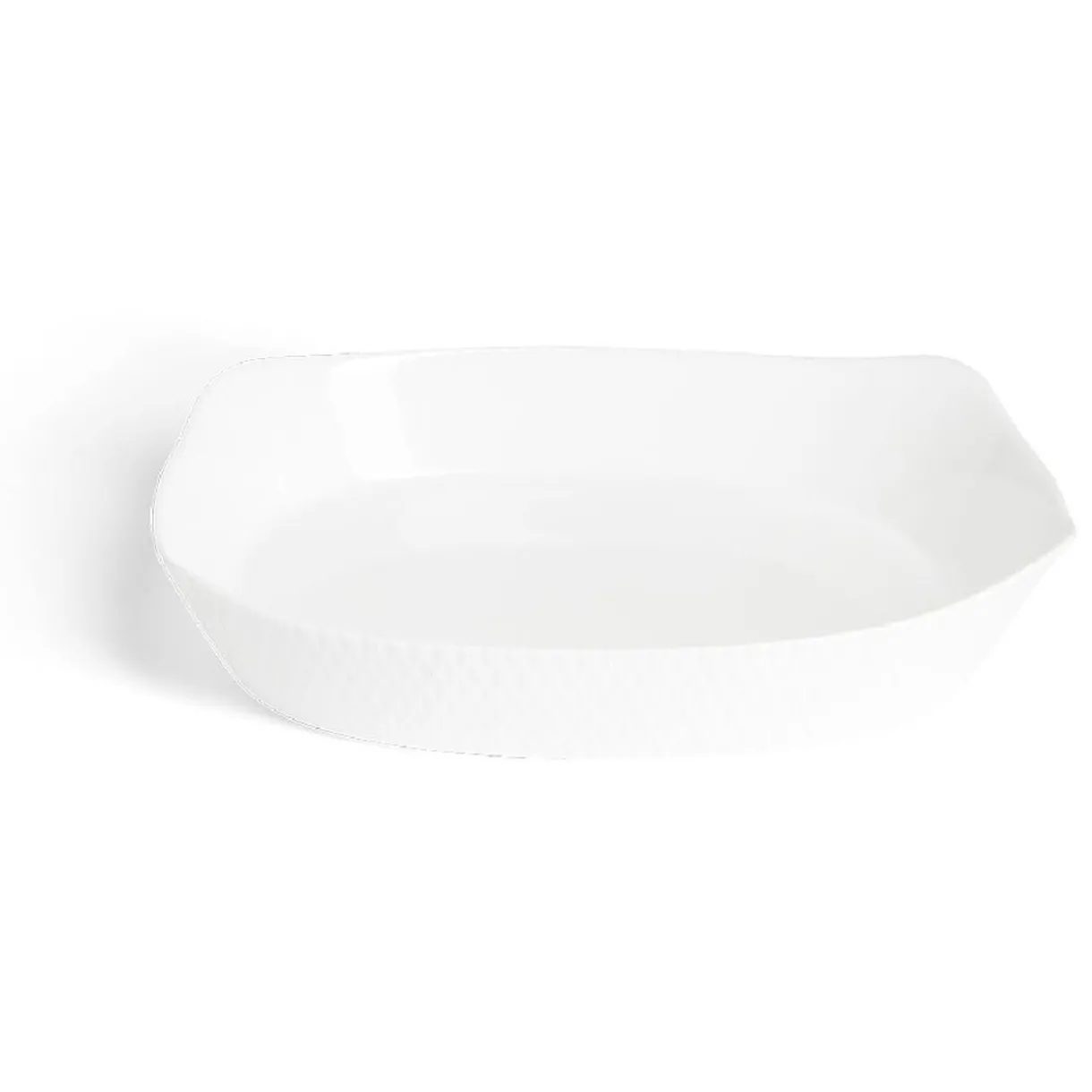 Plat rectangulaire 22x30cm Luminarc contour relief blanc^Gifi Discount