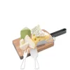 Plateau à fromage en bois avec 3 ustensiles inox 16x39cm^Gifi Hot