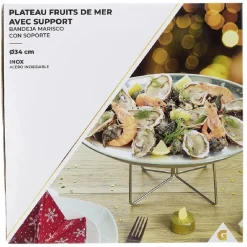 Plateau à huîtres et fruits de mer avec support inox^Gifi New