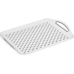 Plateau antidérapant avec poignées blanc picots gris^Gifi Online