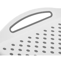 Plateau antidérapant avec poignées blanc picots gris^Gifi Online