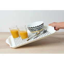 Plateau antidérapant blanc et gris^Gifi Outlet