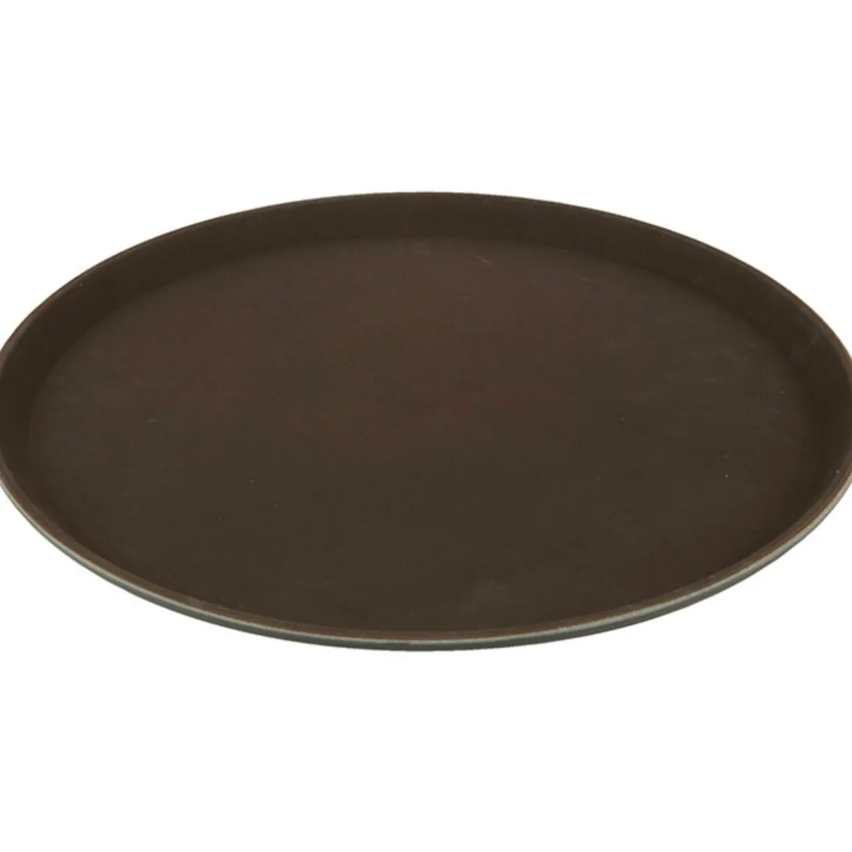 Plateau antidérapant rond marron^Gifi Outlet