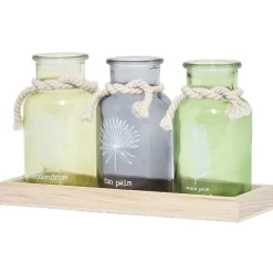 Plateau avec 3 photophores multicolores^Gifi New