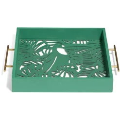 Plateau avec motif tropical ajouré et fond en verre^Gifi Sale