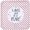 Plateau carré motif rayure rouge inscription Love Jog Peace^Gifi Hot