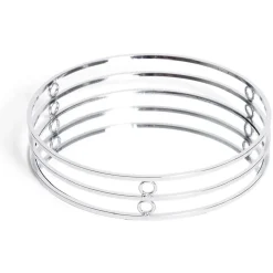 Plateau Ø19,5cm métal et verre doré^Gifi Discount