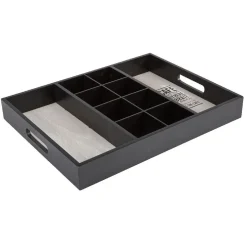Plateau compartimenté noir à thé et café^Gifi Hot