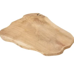 Plateau déco en teck à bord brut^Gifi Discount