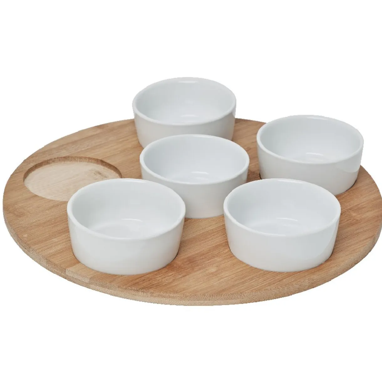 Plateau de service avec 6 coupelles blanches^Gifi Online