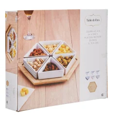 Plateau de service avec 6 coupelles triangles^Gifi