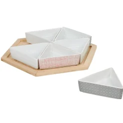 Plateau de service avec 6 coupelles triangles^Gifi