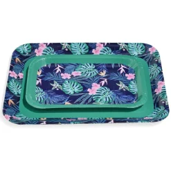 Plateau de service en carton motif tropical x 5^Gifi Outlet
