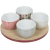 Plateau de service et bols carreaux de ciment 4 design^Gifi