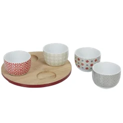 Plateau de service et bols carreaux de ciment 4 design^Gifi