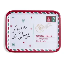 Plateau de service rectangulaire Noël mélaminé motif carte postale 19x37,5cm^Gifi Sale