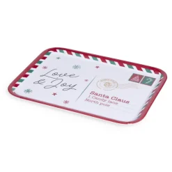 Plateau de service rectangulaire Noël mélaminé motif carte postale 19x37,5cm^Gifi Sale