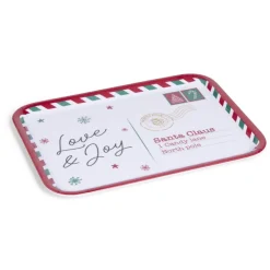 Plateau de service rectangulaire Noël mélaminé motif carte postale 19x37,5cm^Gifi Sale