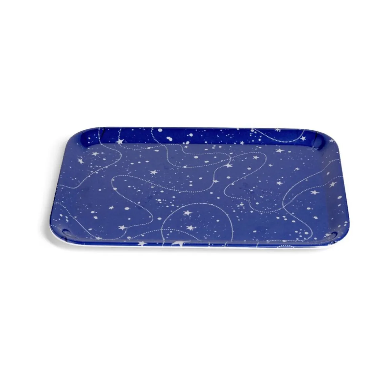 Plateau de service rectangulaire mélaminé bleu motif astral 21,7x28,7cm^Gifi New