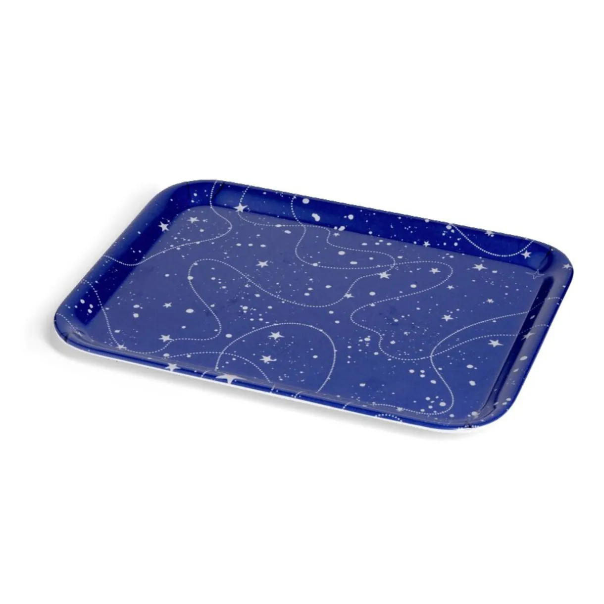 Plateau de service rectangulaire mélaminé bleu motif astral 21,7x28,7cm^Gifi New