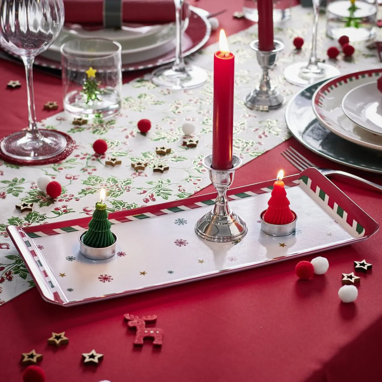 Plateau de service rectangulaire mélaminé Noël traditionnel 18,8x37,4cm^Gifi Best