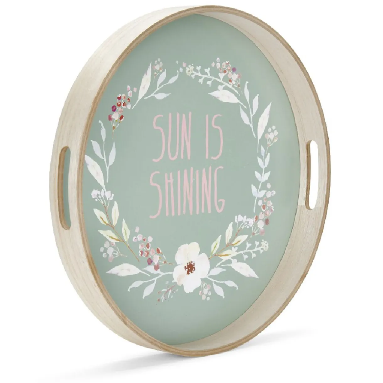 Plateau de service rond en bois Sun is shining^Gifi Best