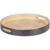 Plateau de service rond en bambou noir^Gifi Outlet
