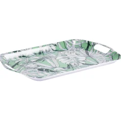 Plateau en plastique décor feuillage^Gifi Discount