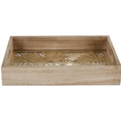 Plateau en verre et bois^Gifi Online