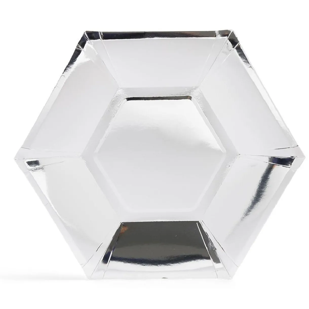 Plateau hexagonal carton argenté métallisé Ø26cm x10^Gifi Clearance