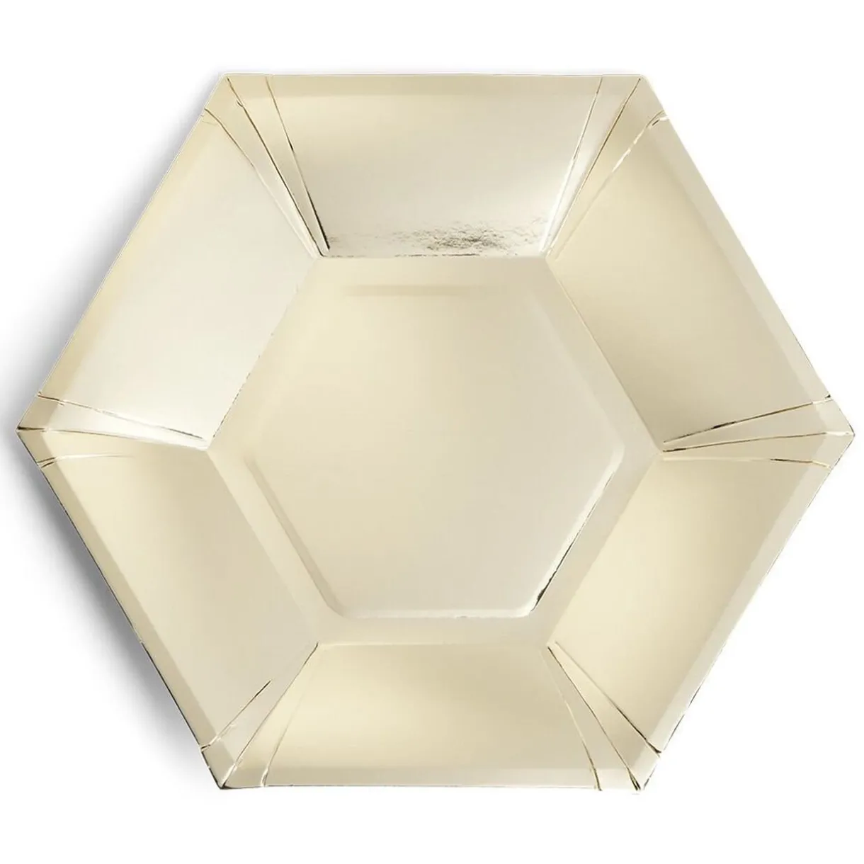 Plateau hexagonal carton doré métallisé Ø26cm x10^Gifi Clearance