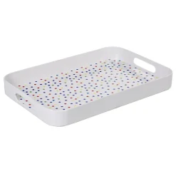 Plateau mélamine motif pois multicolores^Gifi New