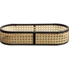 Plateau ovale cannage rotin naturel noir^Gifi