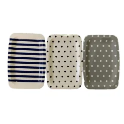 Plateau plastique rayé ou à pois 33x22xH1,5cm^Gifi Discount
