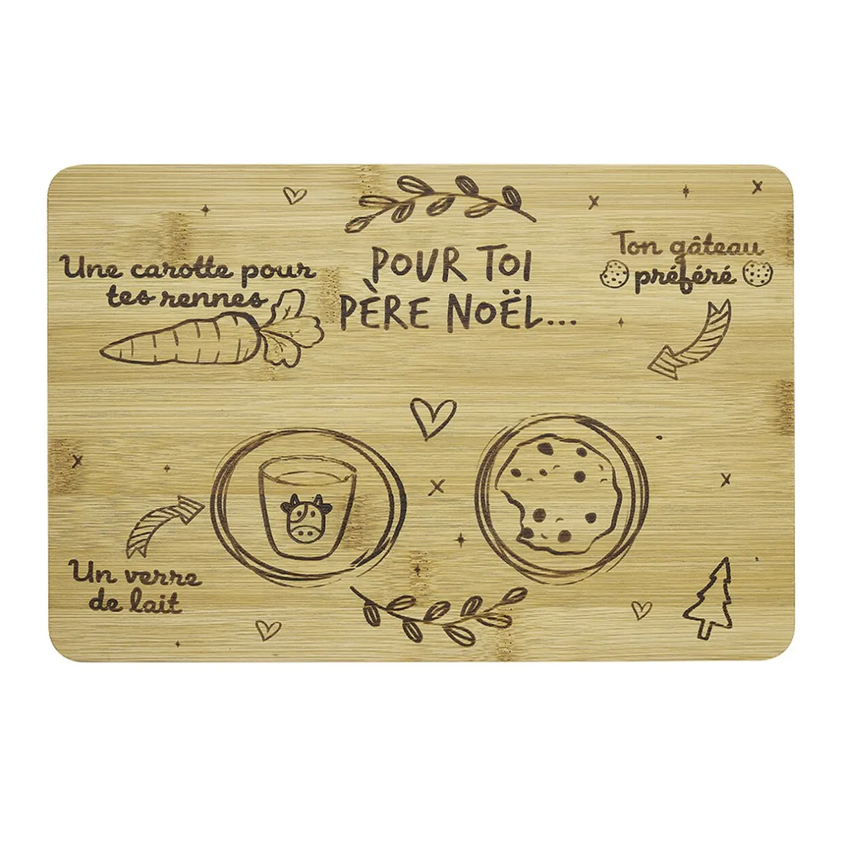 Plateau Père Noël en bambou^Gifi Discount