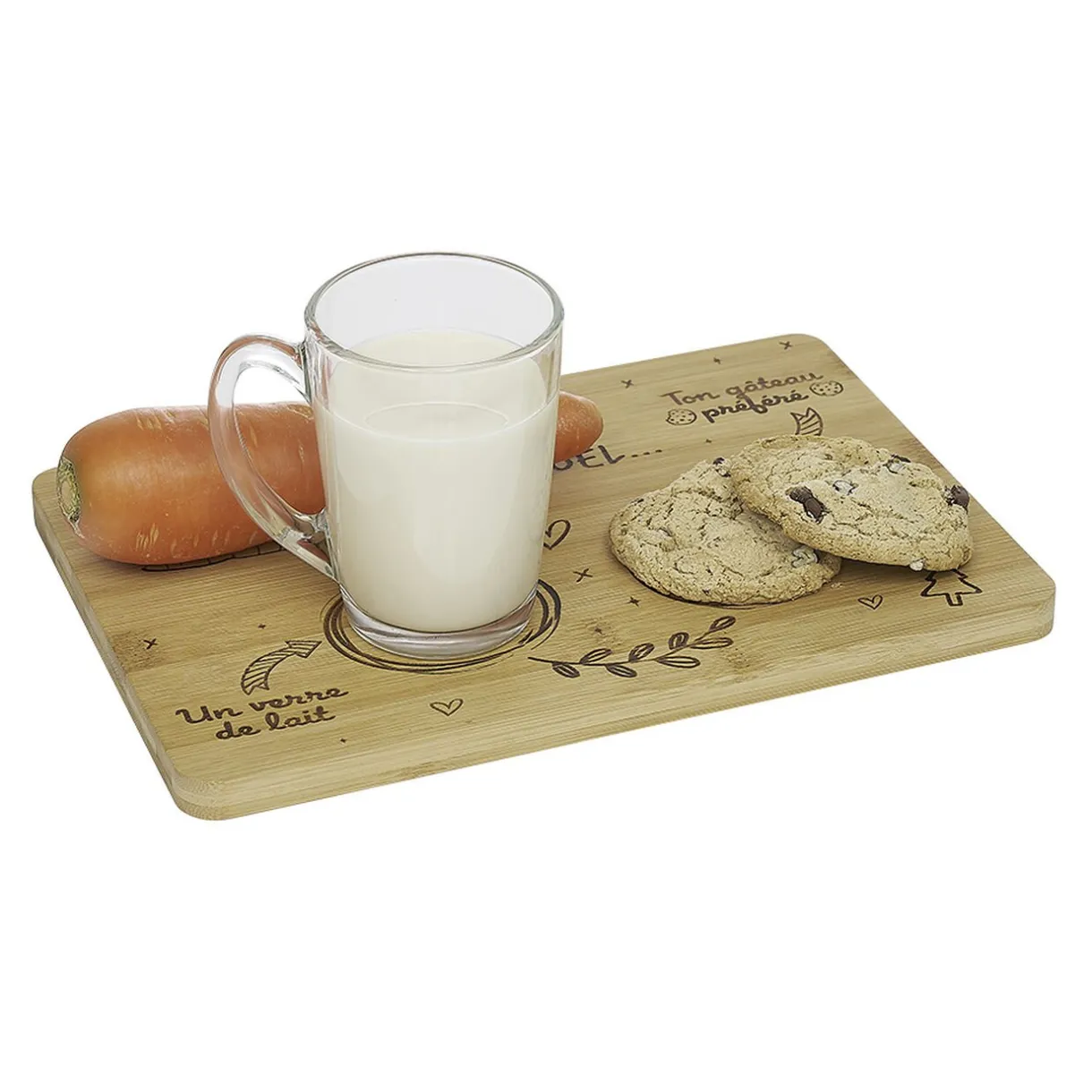 Plateau Père Noël en bambou^Gifi Discount