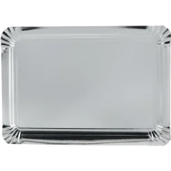 Plateau rectangulaire argenté en carton x5^Gifi Hot